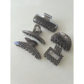 Silver grey hair-clip (5type)