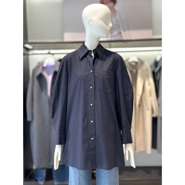 [시흥점] 백 타이 포인트 코튼 혼방 루즈핏 셔츠 Z244MSC016