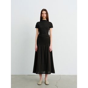 TVR PIN TUCK FLARE SKIRT_2COLORS