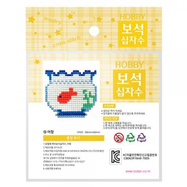 제이큐 보석비즈 보석십자수 보석공예 어항 TD 미니 세트 키우기 수족관 구피 만들기-1인세트 X ( 3매입 )