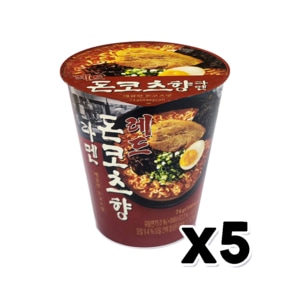 레드 돈코츠향 라멘 매콤한 컵라면 74g x 5개