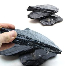 납작한 철평석 흑색 2kg-수족관 어항용 자연소재 조형석 돌