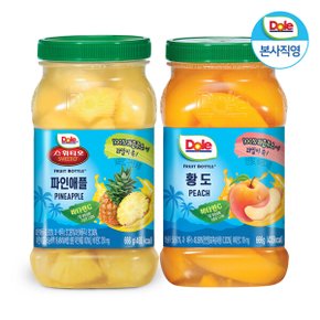후룻바틀 혼합 666g x 2개 (파인애플1+황도1) / 과일 통조림