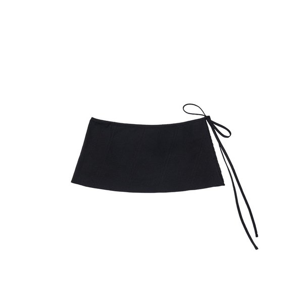 Mellow Ribbon Wrap Skirt_Black