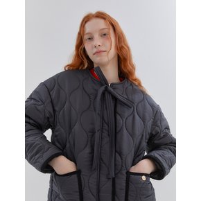 WAVE LINE QUILTING JACKET_BLACK