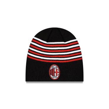 뉴에라 AC Milan Stripe 블랙 니트 비니모자 비니 Hat 9398451