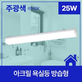 국산 일자 욕실등 LED 방습형 25W 천정led 화장실조명 목욕탕등 엘이디등 사우나등