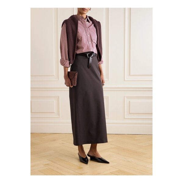 브루넬로쿠치넬리 울 혼방 미디 스커트 브라운 46376663162854287