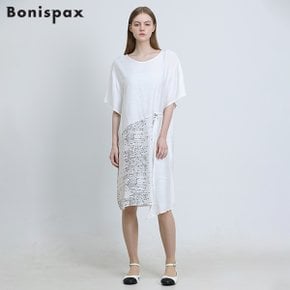 [보니스팍스(Bonispax)] 언발란스 프린트 지퍼 원피스 (택가격: 138000원)
