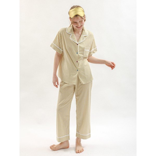 MJ_Dot check pajama two-piece set_2color