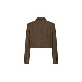 112104 hound tooth check crop jacket-br