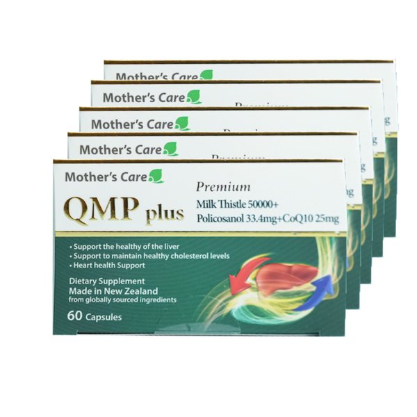 마더스케어 QMP 플러스 밀크씨슬 50000 폴리코사놀 33.4mg 코큐텐 25mg 60캡슐 5개