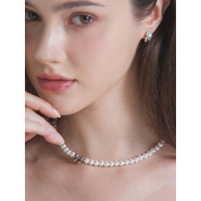 Sha Ribbon Pearl Necklace