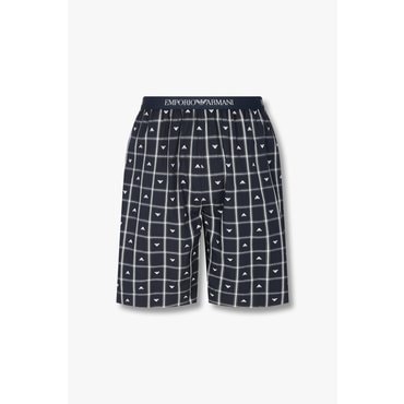 EMPORIO ARMANI 남성 로고 밴딩 패턴드 라운지 쇼츠(0815131020)