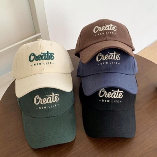 [옷자락] 여성용 캐주얼 배색 레터링 자수 야구모자