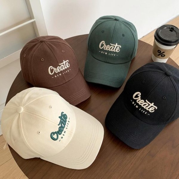 [옷자락] 여성용 캐주얼 배색 레터링 자수 야구모자