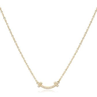 TIFFANY&CO [티파니] 62617691 (63843407) 티파니 T 스마일 펜던트 다이아 미니 18K 골드 목걸이