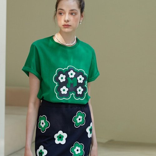 메타퍼 / MET signature flower t-shirt green