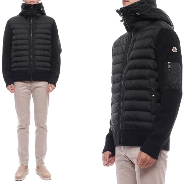 [부산점] 25FW 남성 니트 믹스 후드 패딩 점퍼 (9B50800 A9340 999 25F)