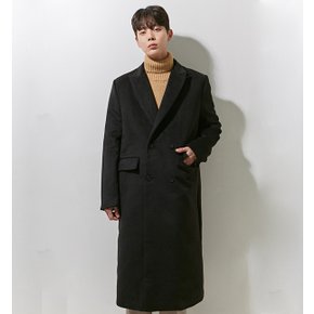 149 cashmere double over long coat black