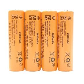 KC인증 18650 2600mAh 보호회로 내장 배터리 3.7v