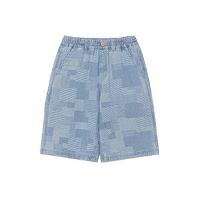 데님 자카드 반팔 숏츠 인디고 LK2602IS90IN 5951575