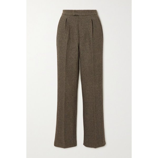 브라이스 헤링본 울 혼방 트위드 스트레이트 팬츠 브라운 1647597289328976