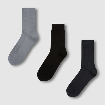 JAJU 남 에센셜 코튼 중목 양말 3족 J146903300081