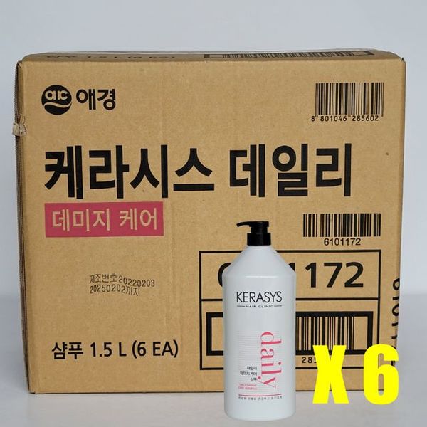 애경 케라시스 데일리케어 샴푸/린스 1.5L 6개1box