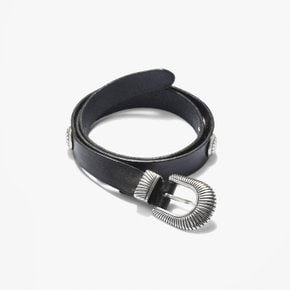 러스트무드 벨트 RUC2M80006 LACQUERED CONCHOS LEATHER BELT BLACK