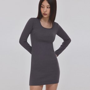 ROUND SQUARE NECK MINI DRESS_T326DS501(IP)