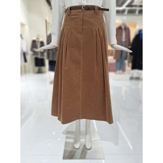 CC콜렉트 [부산점] [씨씨콜렉트] 벨티드 핀턱 코듀로이 A라인 스커트 (E251MSD107)