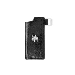 NO.624 [BURNISH] SPIKY LIGHTER LEATHER CASE NECKLACE
