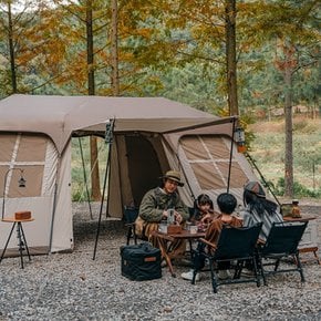 【해외직구】 네이처하이크 빌리지17 자동텐트 CNH22ZP021 브라운 독립식2룸 일체형 간편설치