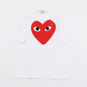 레드 빅 스몰 더블하트 반팔 공용 티셔츠 AX T026 051 1
