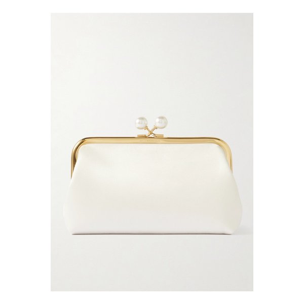 모드 인조 진주 장식  새틴 클러치 아이보리 1647597333064408
