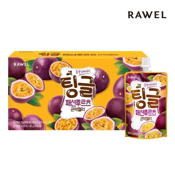 로엘 팅글 곤약젤리 패션후르츠 1박스 (80g x 14팩)