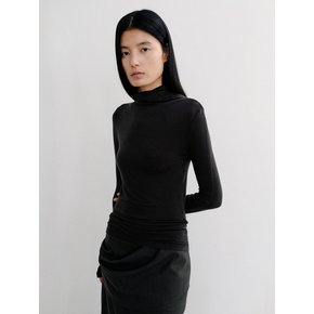 HIGH NECK STITCH TOP [BLACK]