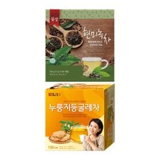  담터 누룽지 둥굴레차 100T +꽃샘 현미녹차 100T (200T)