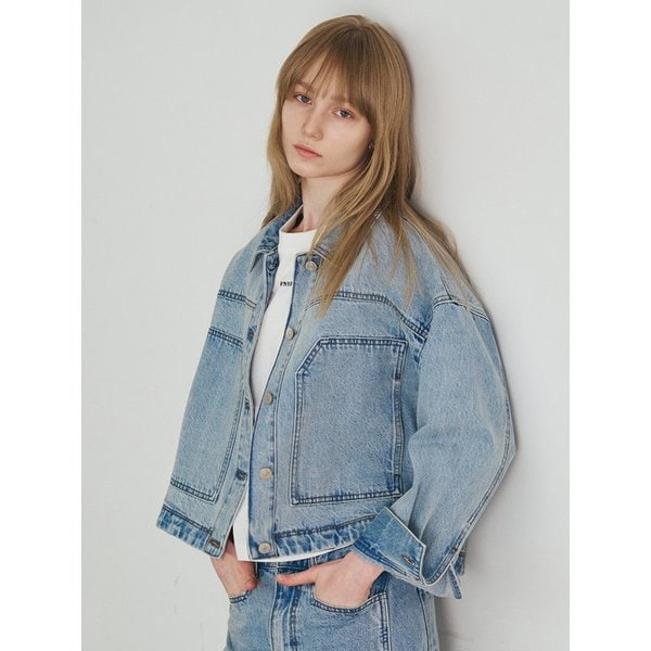 오버핏 데님 자켓_YC3DJ15