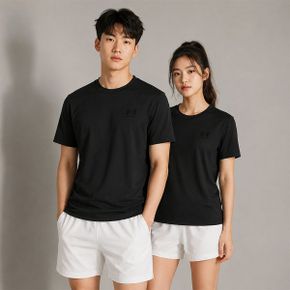 UA 스포츠스타일 레프트 체스트 남성 반팔티 블랙 1326799 001_P335827764