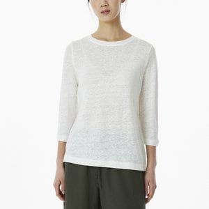 JAJU 여 리넨 7부 티셔츠(WHITE / BEIGE / YELLOW / KHAKI / DARK NAVY / BLACK)