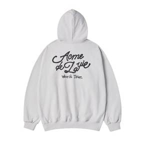 [임직원전용]WORLD TOUR SCRIPT LOGO HOODIE GREY 월드투어스크립트 후드 그레이