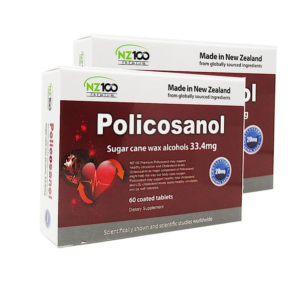 뉴질랜드 NZ100 Policosanol 폴리코사놀 33.4mg 60정 2개