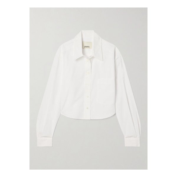 플레오라 크롭 코튼 포플린 셔츠 화이트 1647597343542201