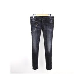 [디스퀘어드] 여성 체인진 블랙 스키니크롭 S75LA0522