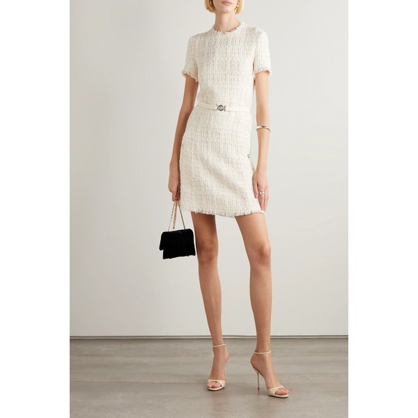 메두사 벨트 메탈릭 코튼 블렌드 트위드 미니 원피스 46376663162953687