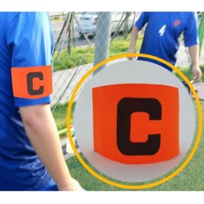 1개 오렌지 풋살 팀장 팔뚝 완장 축구 주장 표시 캡틴