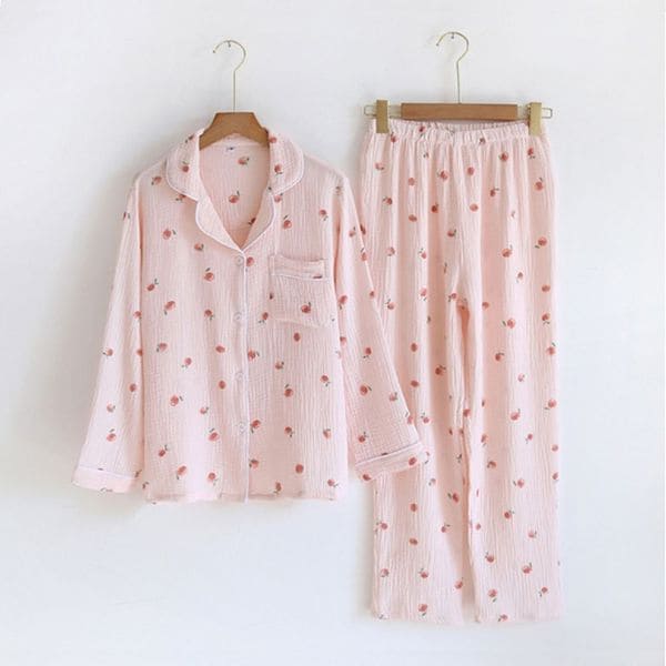 확대된 대표 김양리빙 / 부드러운 요루면 미니 복숭아 봄 가을 데일리 잠옷