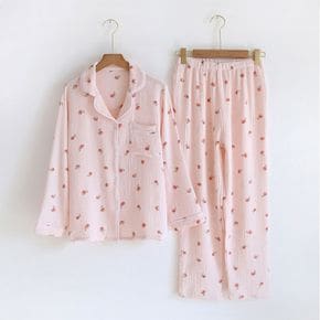 / 부드러운 요루면 미니 복숭아 봄 가을 데일리 잠옷